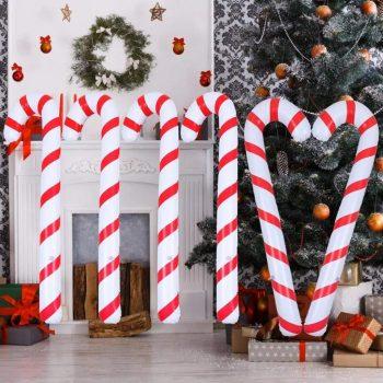 Bastones de caramelo inflables de Navidad Pack de 4