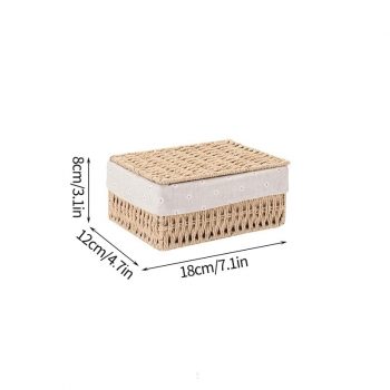 Cestas de almacenamiento tejidas con tapa